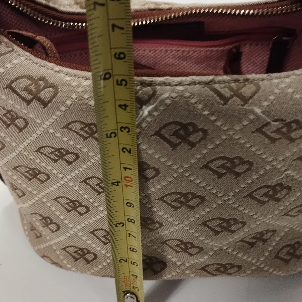 DB Logo Mini Bucket Hobo Bag With Leather Trim - Picture 2 of 14